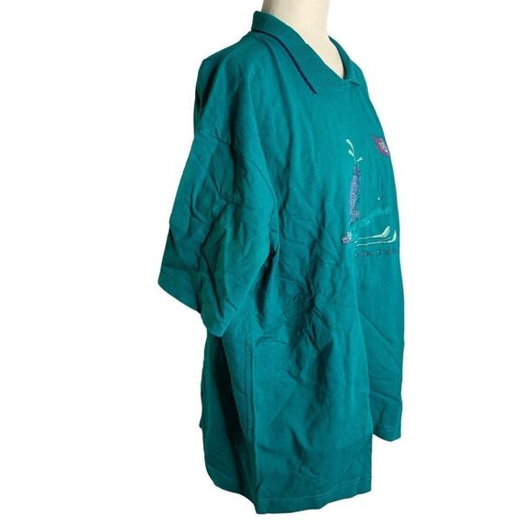 Vintage Northern Reflections Golf T Shirt XL Green Collared Short Sleeve Graphic - Picture 6 of 7